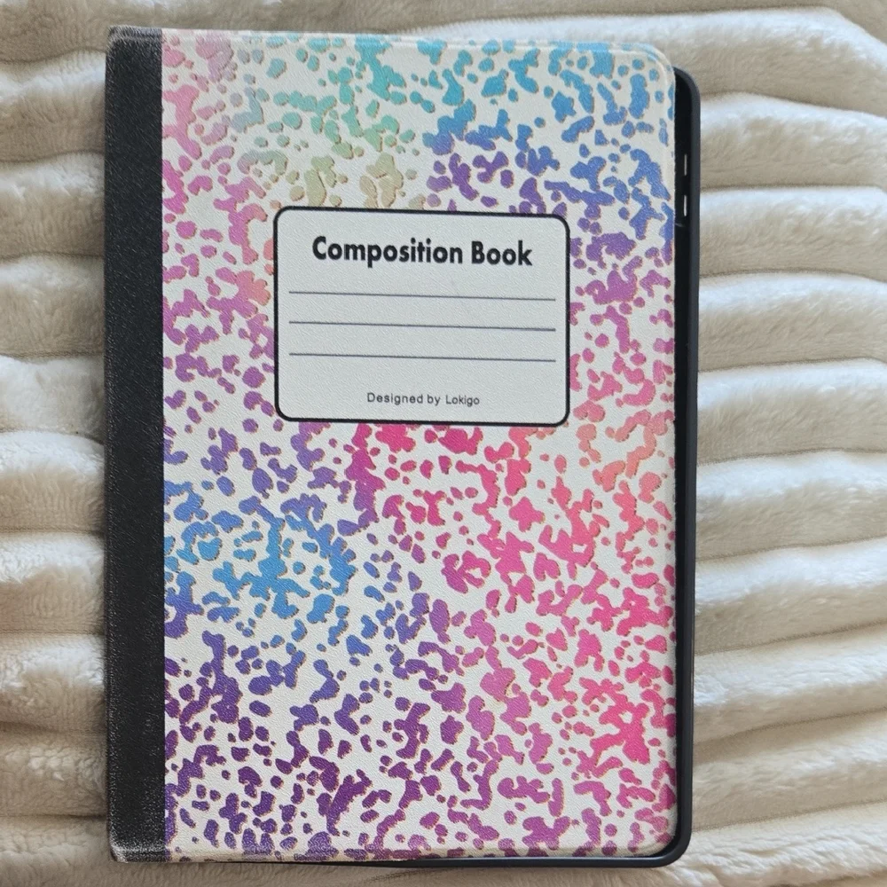 Composition Book Tablet Cover in Rainbow Speckle for Apple - 10.2-Inch iPad